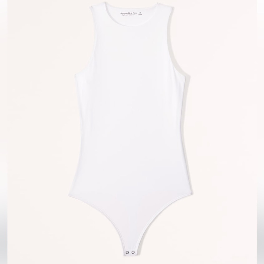 NWT Abercrombie & Fitch White High Neck Bodysuit - Size Small